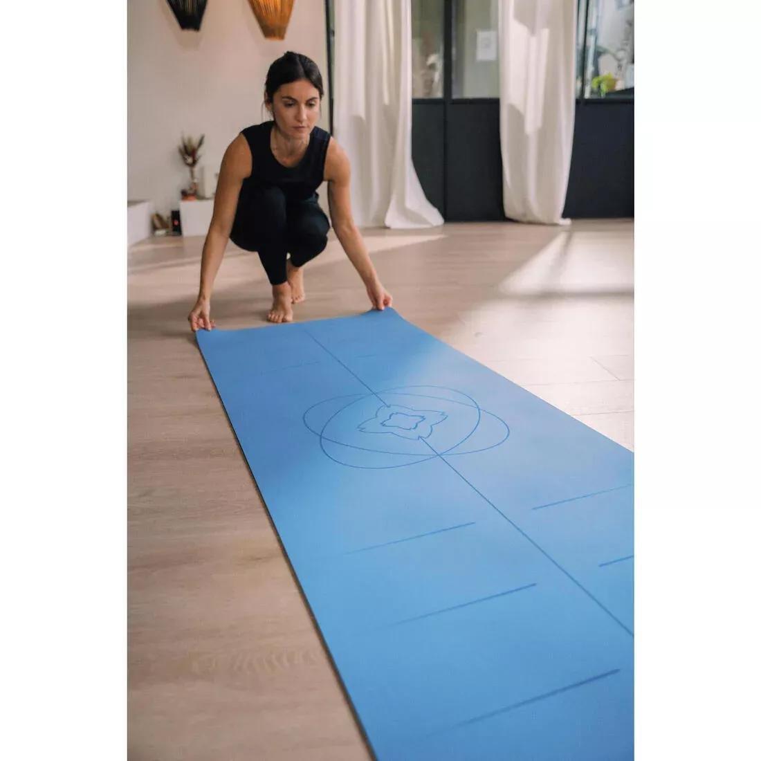 4 mm Thick Ultra Grippy Dynamic Yoga Mat, Blue, No Color, large image number 10