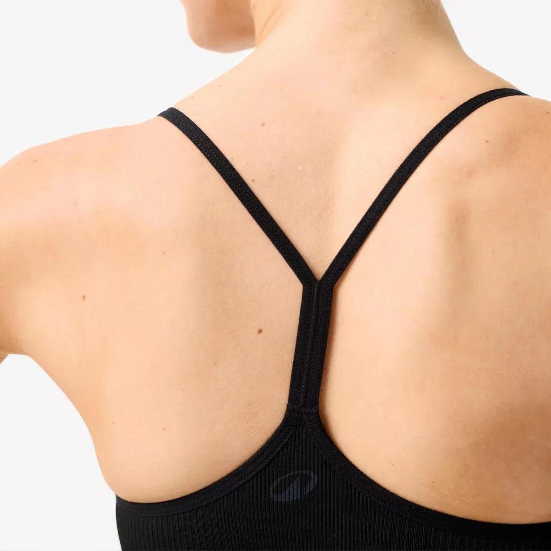 Women Ribbed Bralette Sports Bra, Beige, No Color, large image number 2