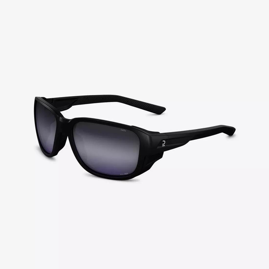 Adult Hiking Sunglasses - MH570 - Category 4 Polarised, Black, No Color, medium