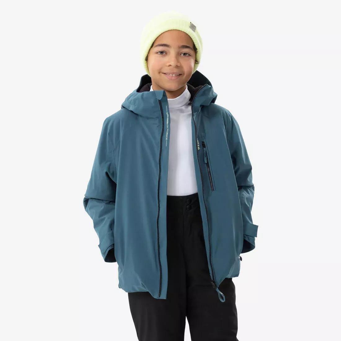 Kids Girls Warm and Waterproof Ski Jacket - SKI500, Purple, No Color, large image number 0