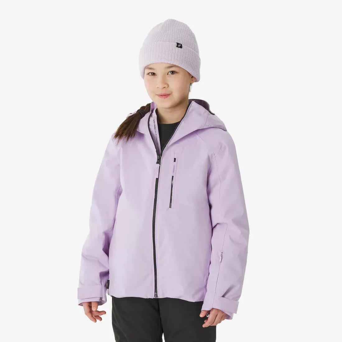 Kids Girls Warm and Waterproof Ski Jacket - SKI500, Purple, No Color, large image number 1