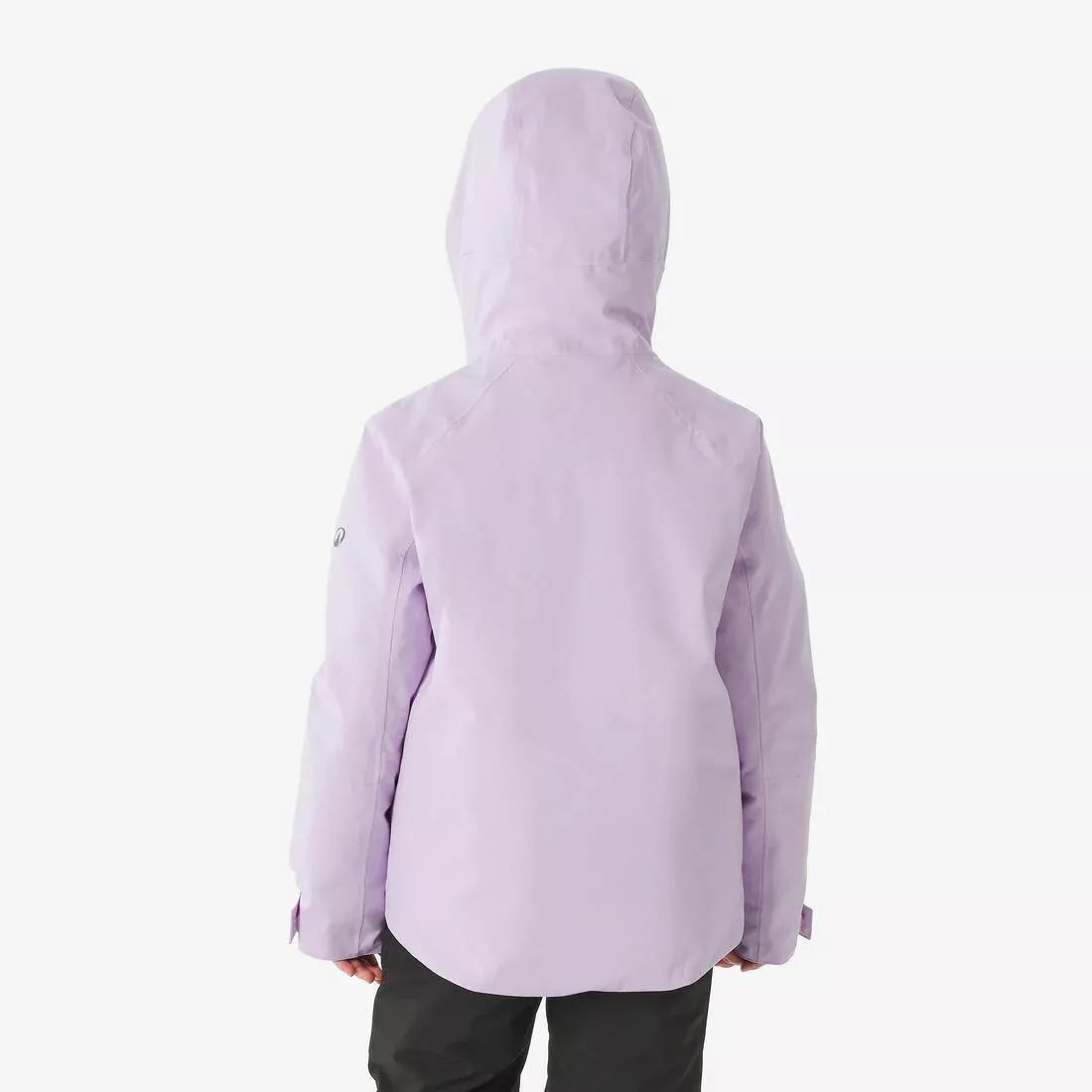 Kids Girls Warm and Waterproof Ski Jacket - SKI500, Purple, No Color, large image number 4