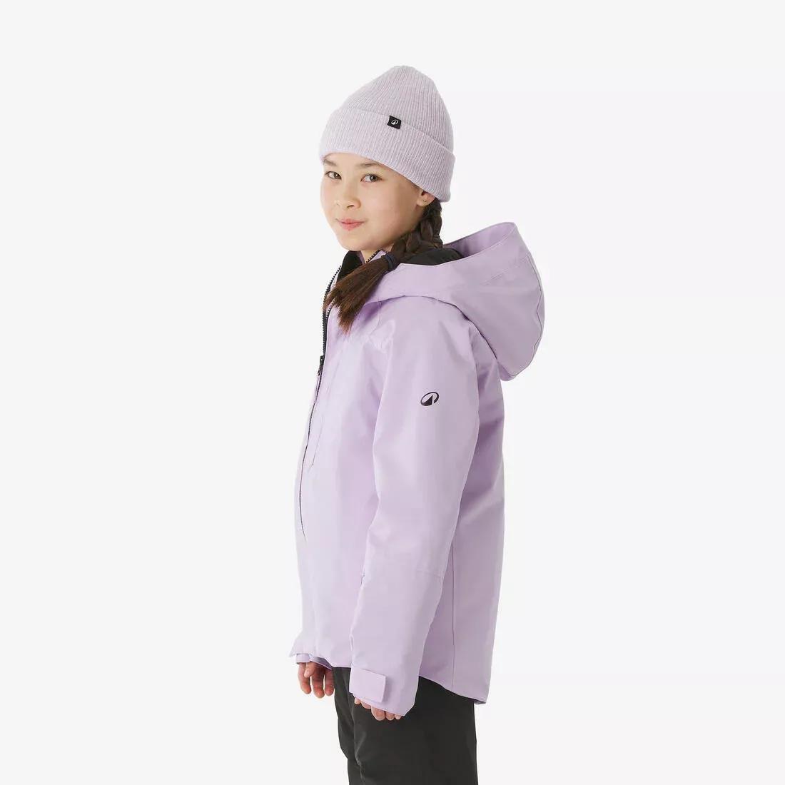 Kids Girls Warm and Waterproof Ski Jacket - SKI500, Purple, No Color, large image number 5