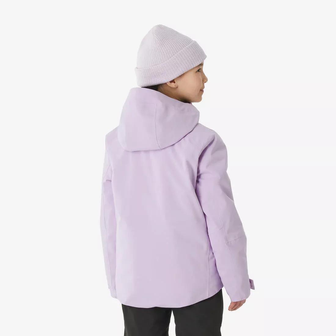 Kids Girls Warm and Waterproof Ski Jacket - SKI500, Purple, No Color, large image number 6