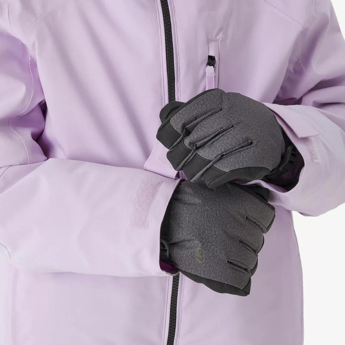 Kids Girls Warm and Waterproof Ski Jacket - SKI500, Purple, No Color, large image number 8