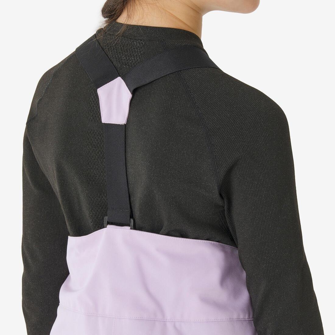 Kids Girls Warm, Waterproof Ski Trousers, 500 Pnf - 6-14 Years, Purple, No Color, large image number 5