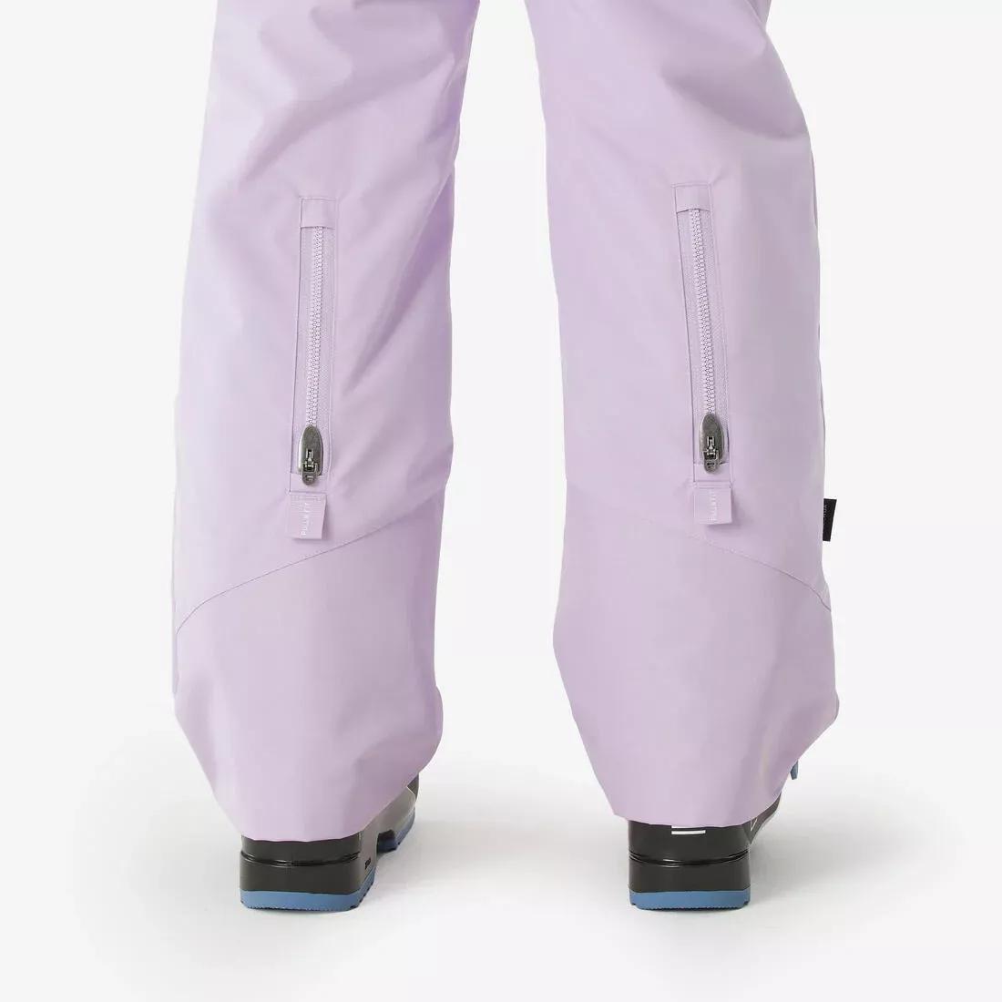 Kids Girls Warm, Waterproof Ski Trousers, 500 Pnf - 6-14 Years, Purple, No Color, large image number 8
