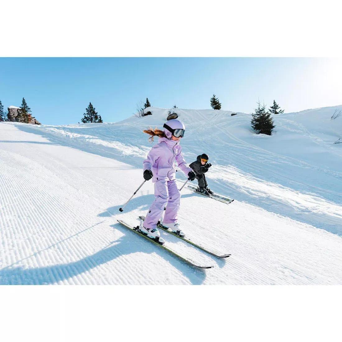 Kids Girls Warm, Waterproof Ski Trousers, 500 Pnf - 6-14 Years, Purple, No Color, large image number 10