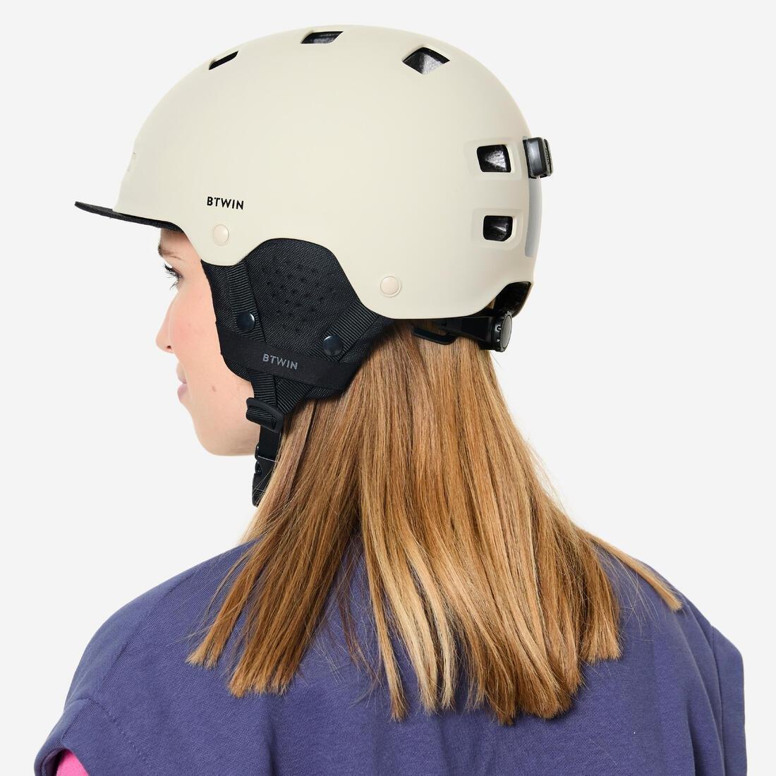 Cycling Bowl Helmet - 500, Beige, No Color, large image number 7