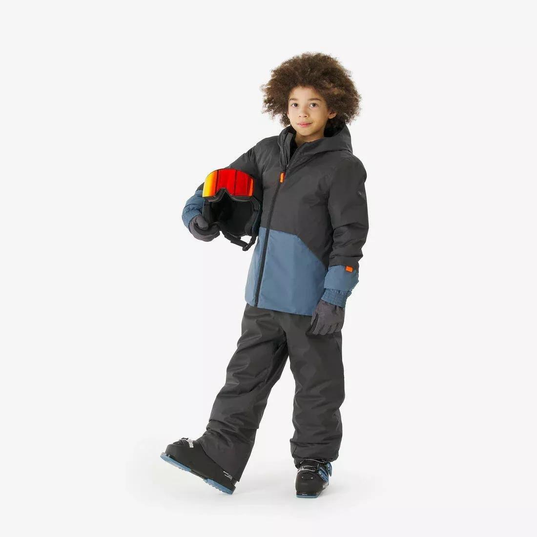 Kids Unisex Warm Ski Jacket - 5-15 Years - SKI100, Grey, No Color, medium