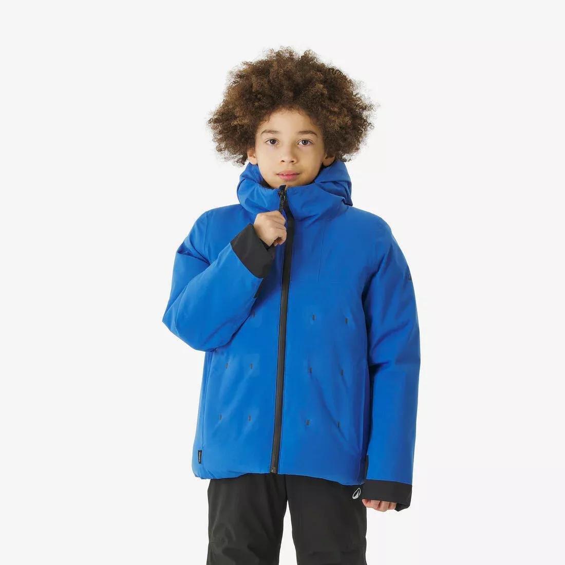Kids Boys Skiing Warm and Waterproof Padded Jacket 500 WARM - 6-14 Years, Blue, No Color, medium