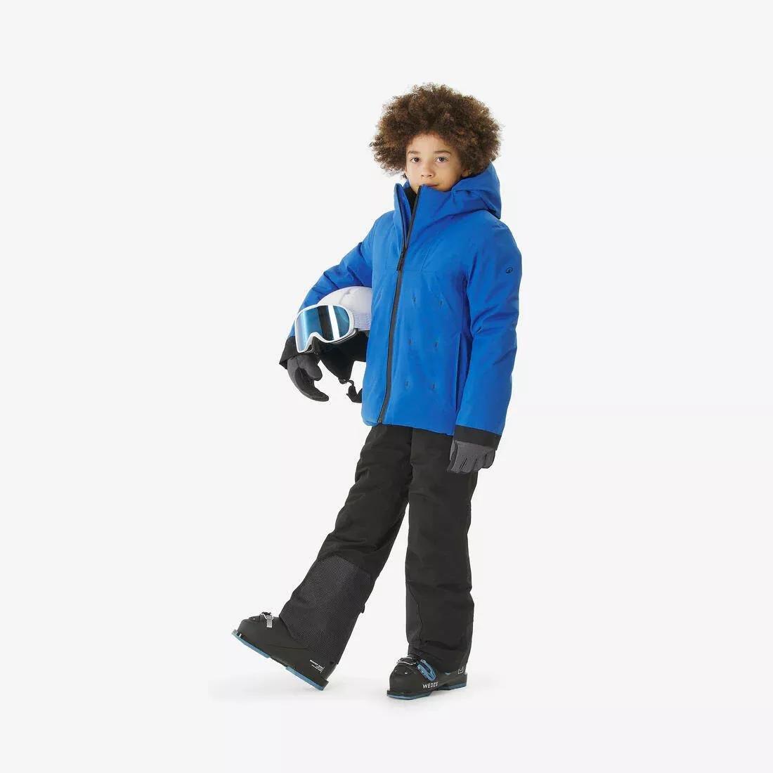 Kids Boys Skiing Warm and Waterproof Padded Jacket 500 WARM - 6-14 Years, Blue, No Color, medium