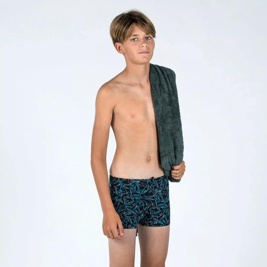 SMOKED BLACK Boy's fitib swimming boxer shorts all city, No Color, large image number 2