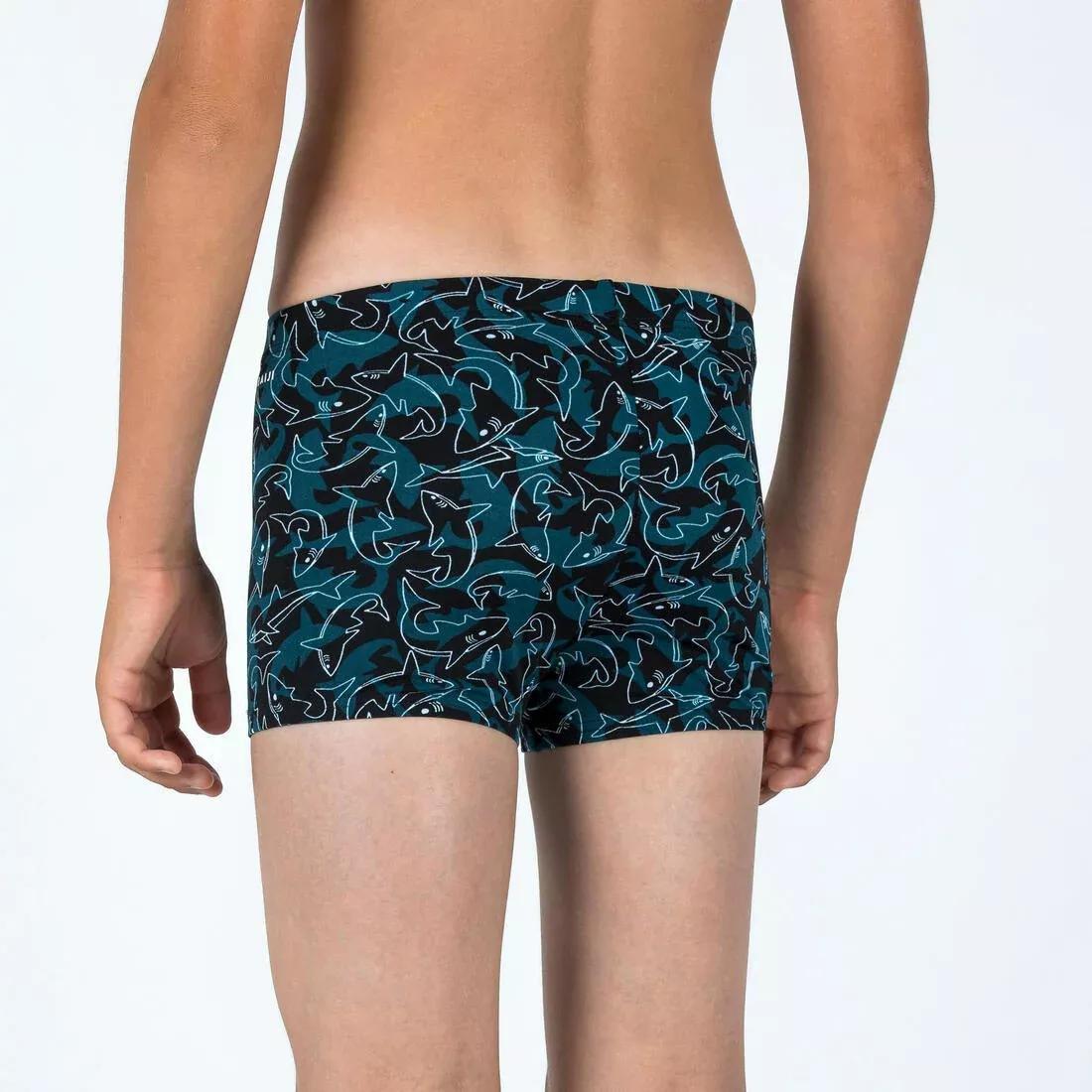 SMOKED BLACK Boy's fitib swimming boxer shorts all city, No Color, large image number 3
