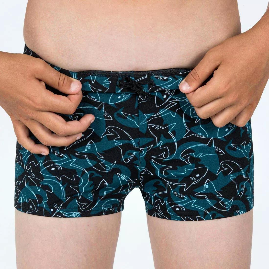SMOKED BLACK Boy's fitib swimming boxer shorts all city, No Color, large image number 4