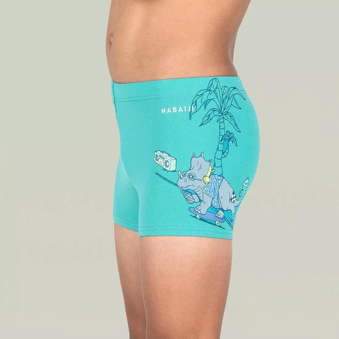 SMOKED BLACK Boy's fitib swimming boxer shorts all city, No Color, large image number 6