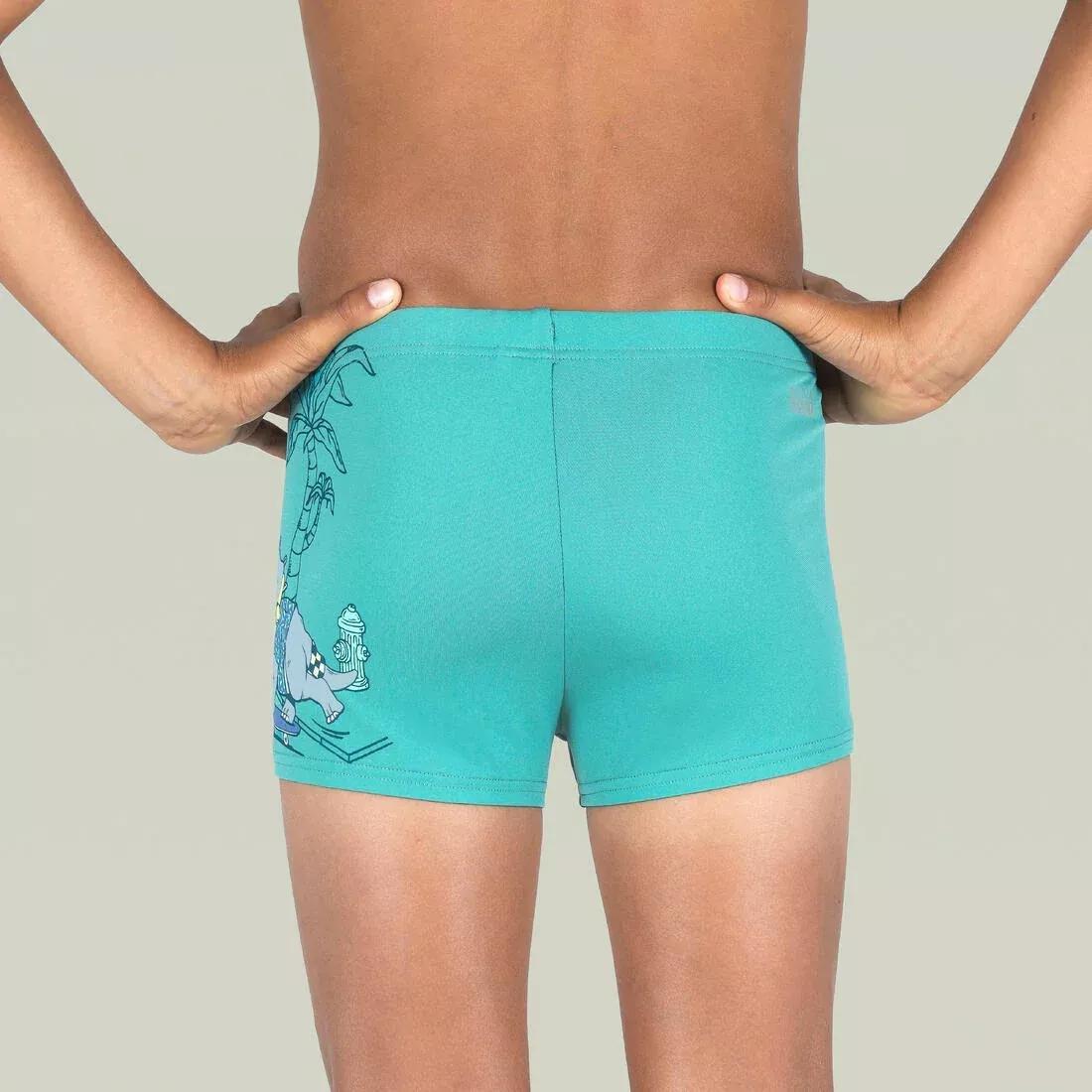 SMOKED BLACK Boy's fitib swimming boxer shorts all city, No Color, large image number 7