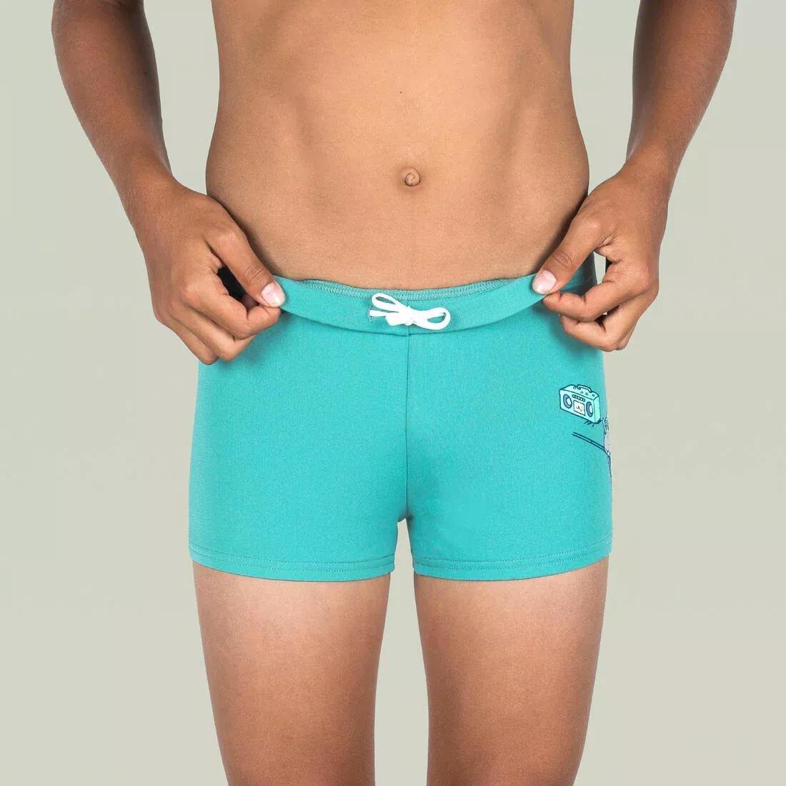 SMOKED BLACK Boy's fitib swimming boxer shorts all city, No Color, large image number 8