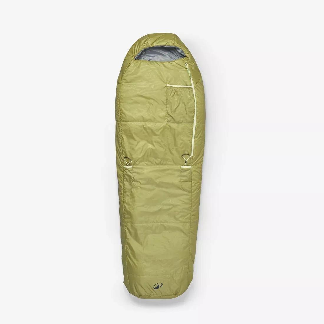 Kids Sleeping Bag 10C Lightweight And Compact, Khaki, No Color, large image number 0