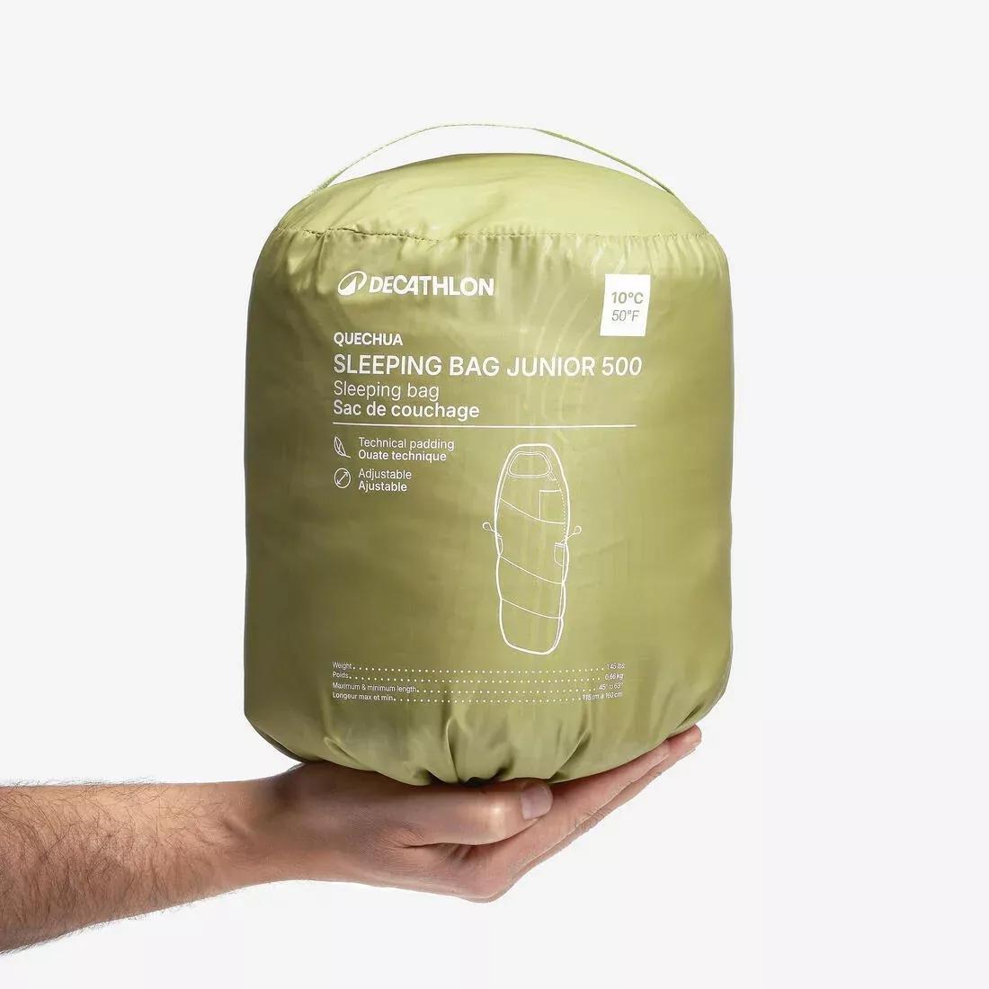Kids Sleeping Bag 10C Lightweight And Compact, Khaki, No Color, large image number 1