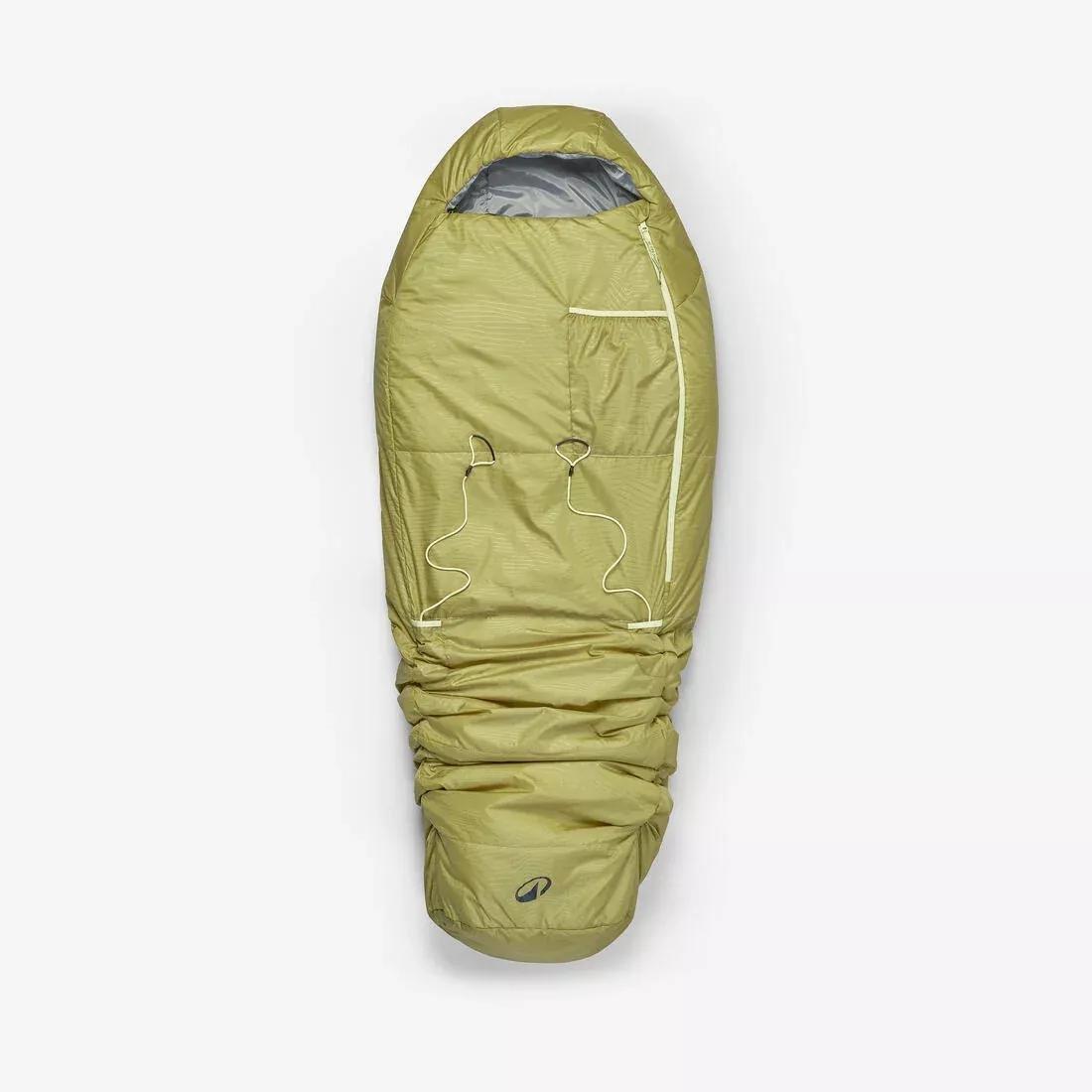 Kids Sleeping Bag 10C Lightweight And Compact, Khaki, No Color, large image number 2