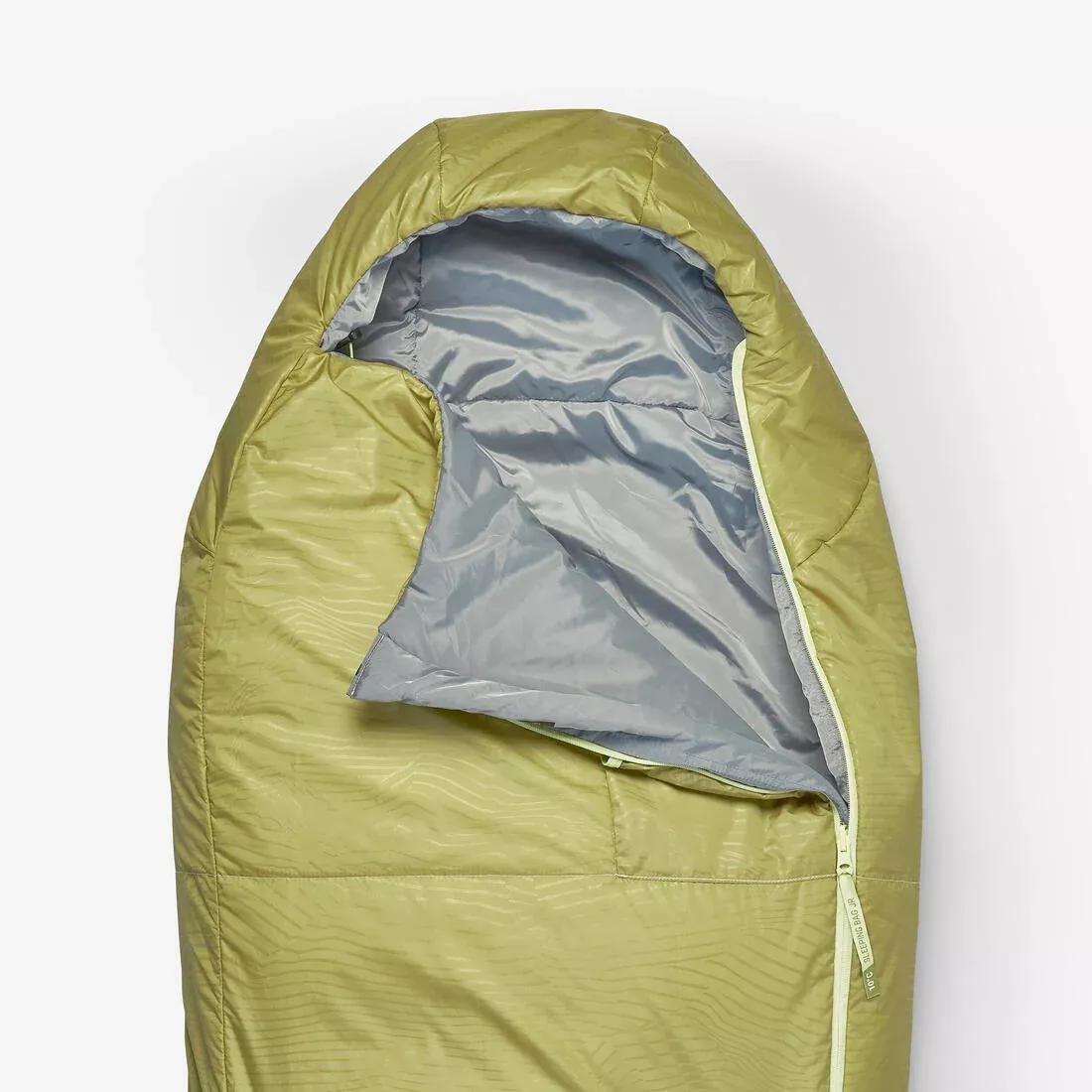 Kids Sleeping Bag 10C Lightweight And Compact, Khaki, No Color, large image number 4