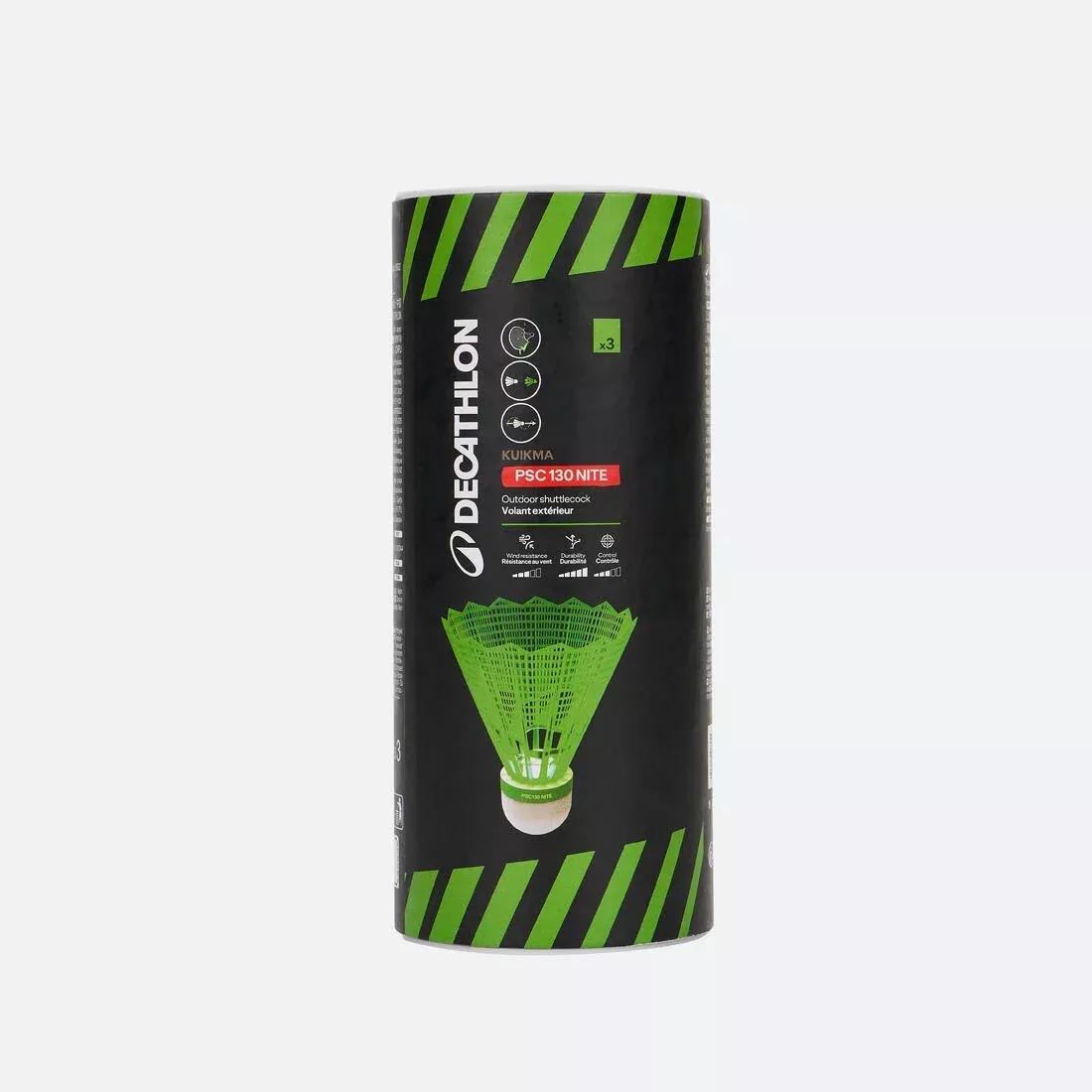 Outdoor Plastic Shuttlecock Psc 130 Nite *3 For Day And Night Play, Green, No Color, large image number 5