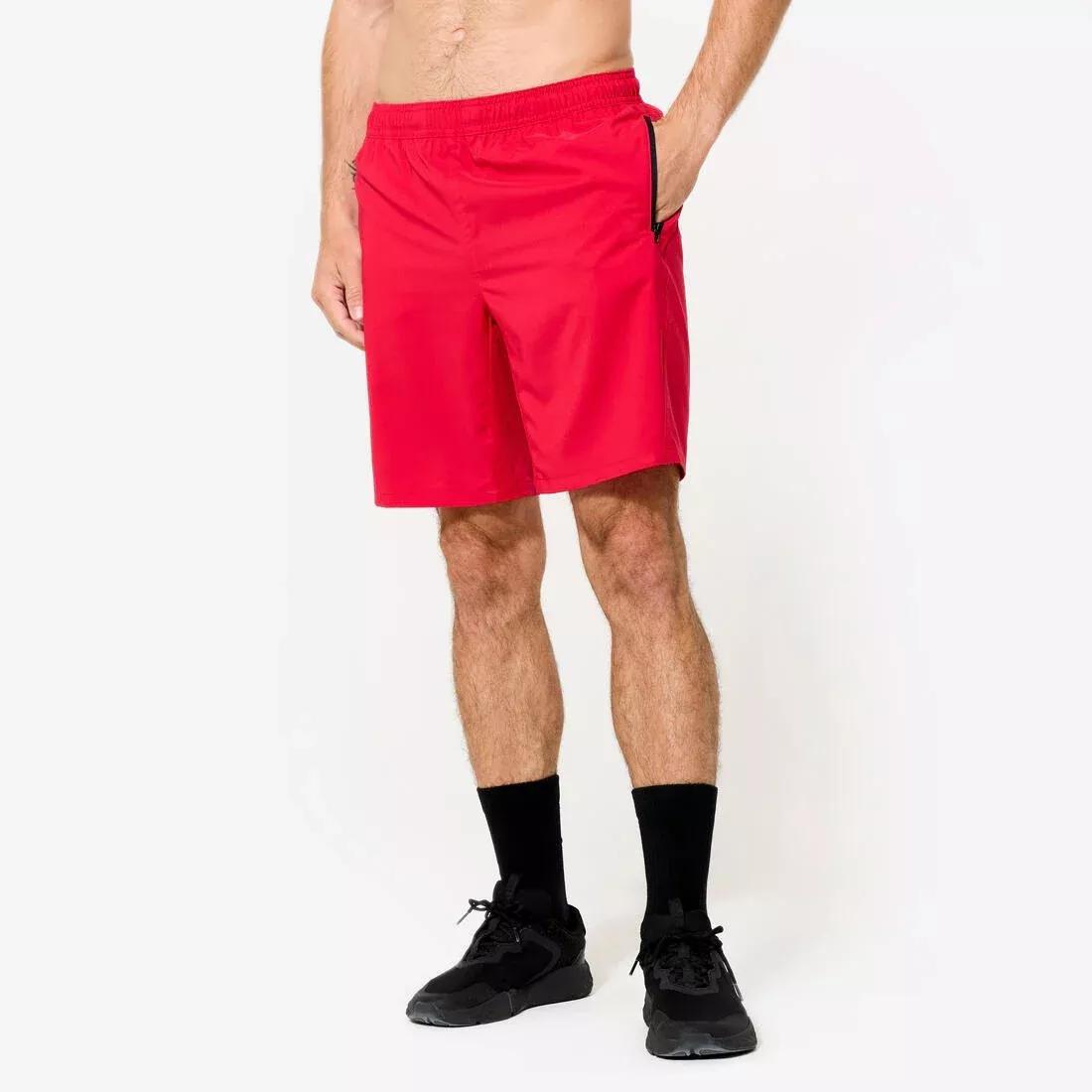 Fitness Shorts With Zip Pockets, Red, No Color, large image number 0