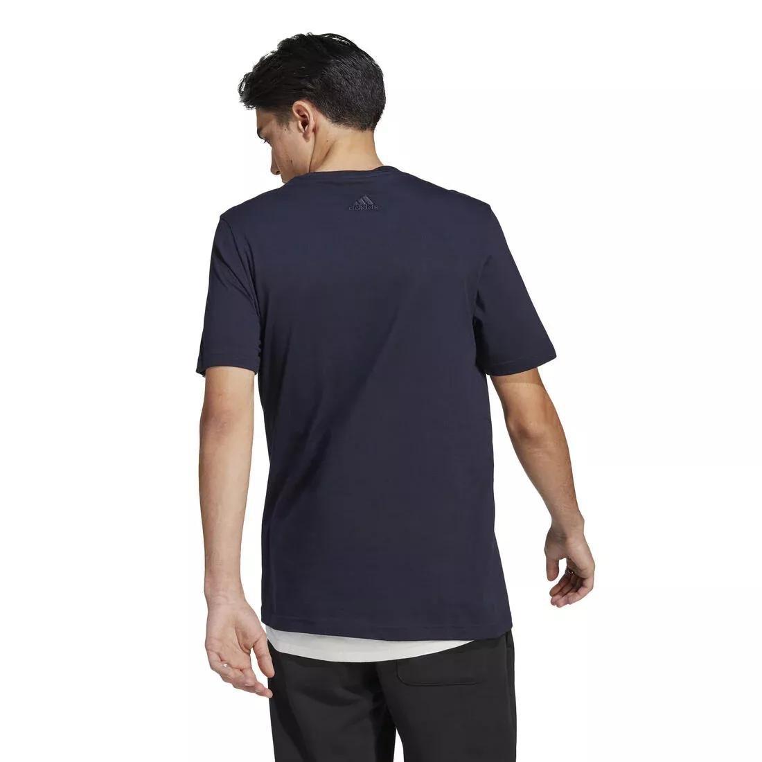 Essentials Single Jersey Linear Embroidered Logo T-Shirt, Navy, No Color, large image number 2