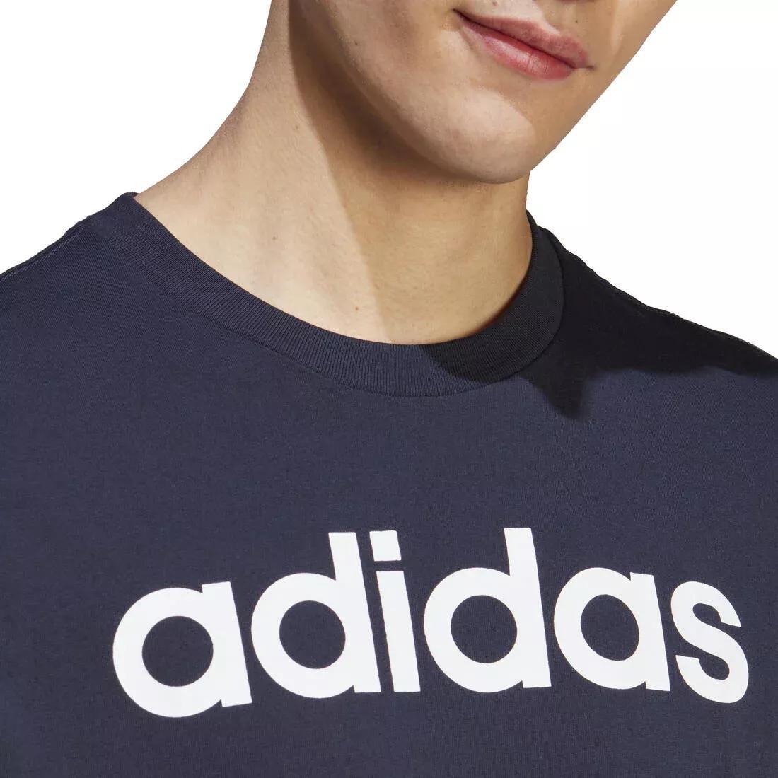 Essentials Single Jersey Linear Embroidered Logo T-Shirt, Navy, No Color, large image number 4