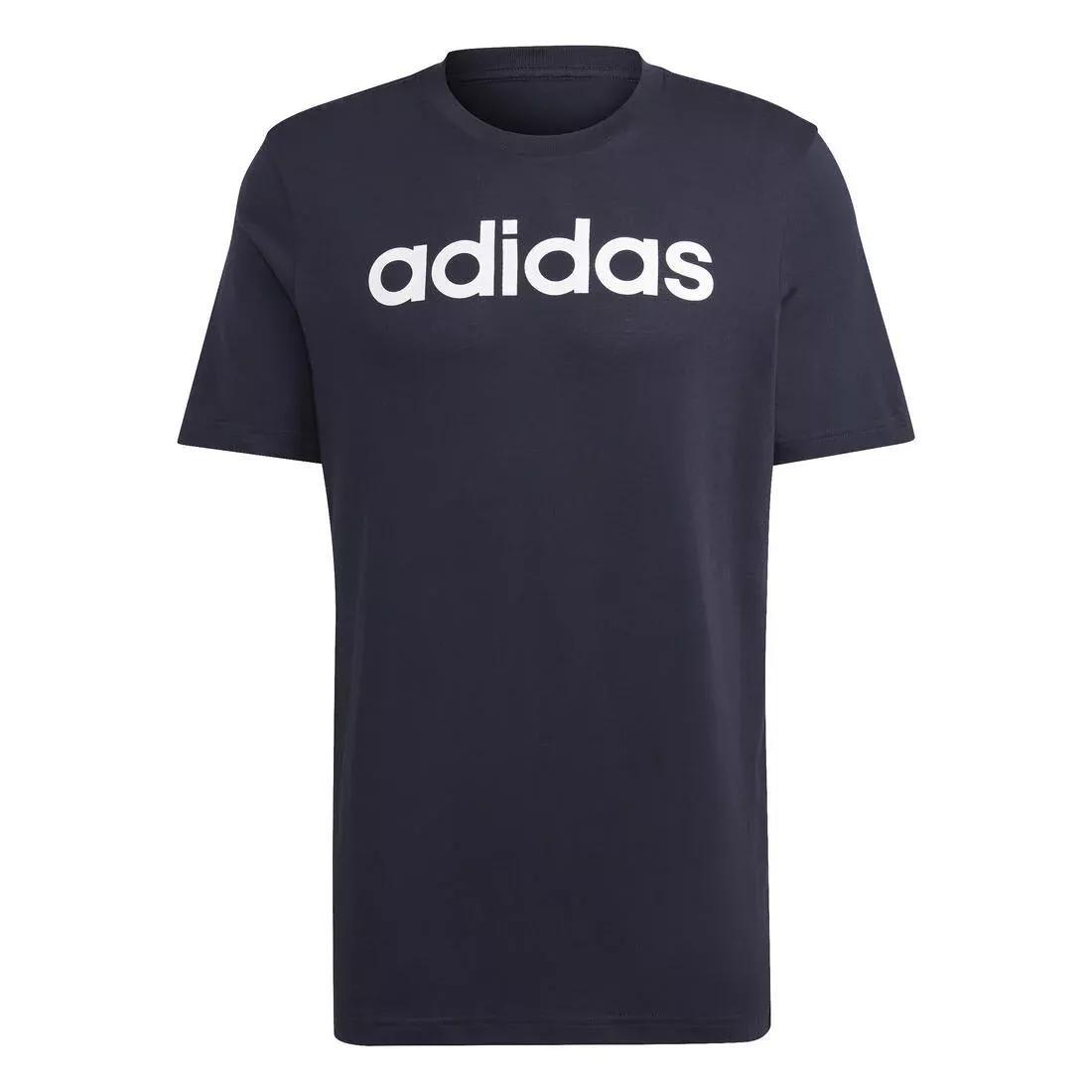 Essentials Single Jersey Linear Embroidered Logo T-Shirt, Navy, No Color, large image number 5