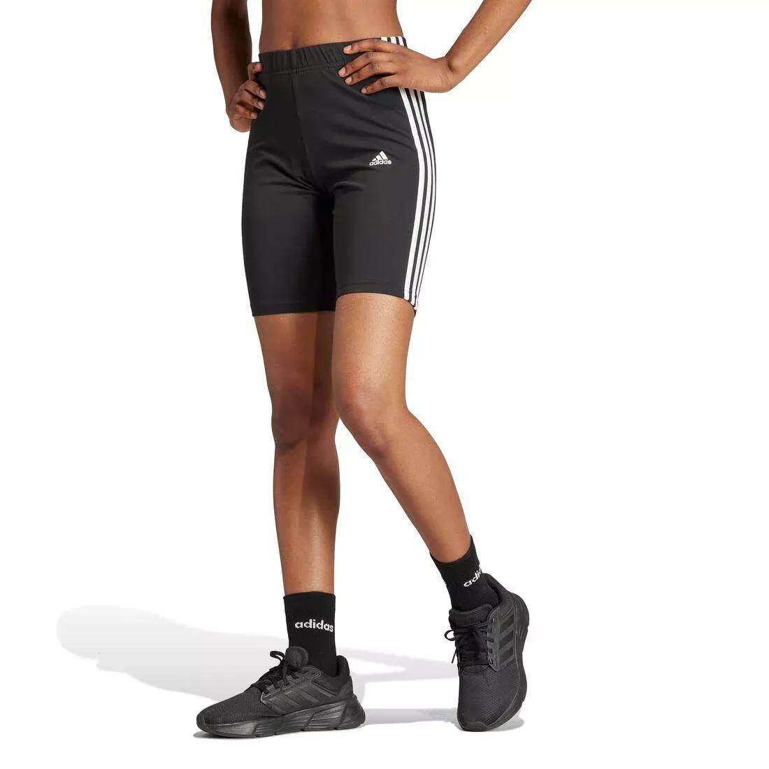 Essentials 3-Stripes Bike Shorts, Black, No Color, large image number 1