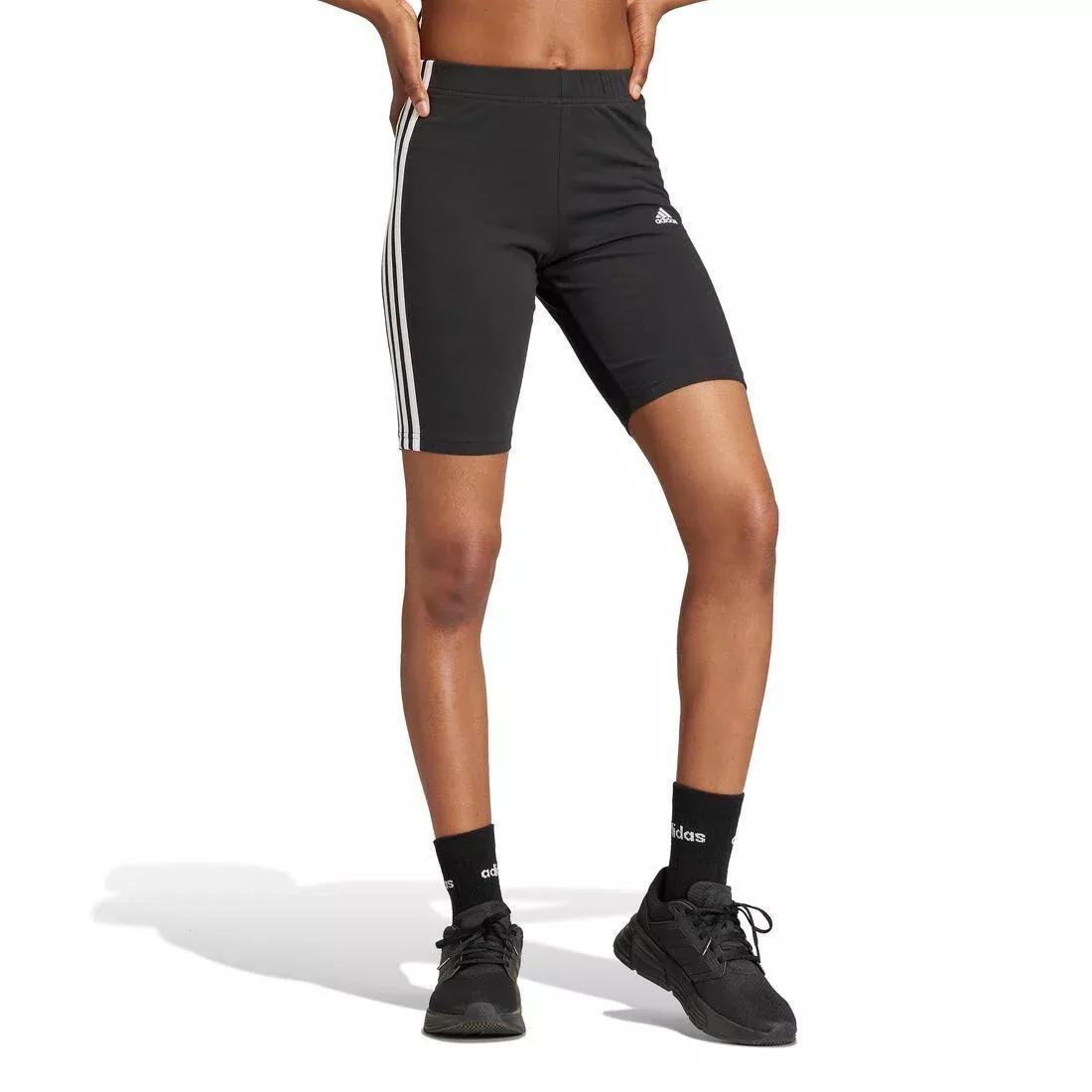 Essentials 3-Stripes Bike Shorts, Black, No Color, large image number 4