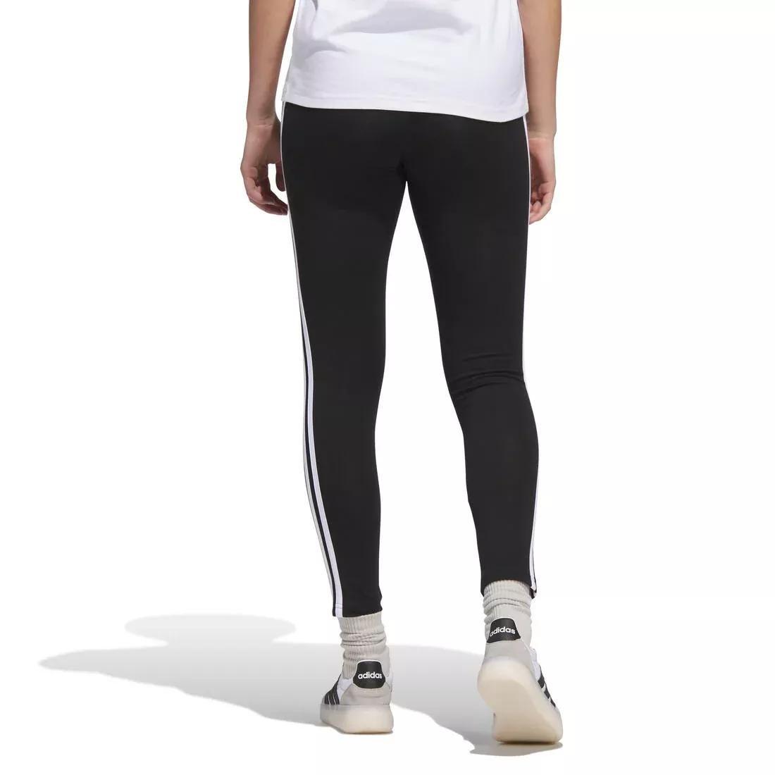 Essentials 3-Stripes High-Waisted Single Jersey Leggings, Black, No Color, large image number 1