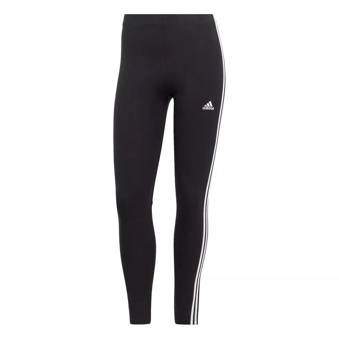 Essentials 3-Stripes High-Waisted Single Jersey Leggings, Black, No Color, large image number 5