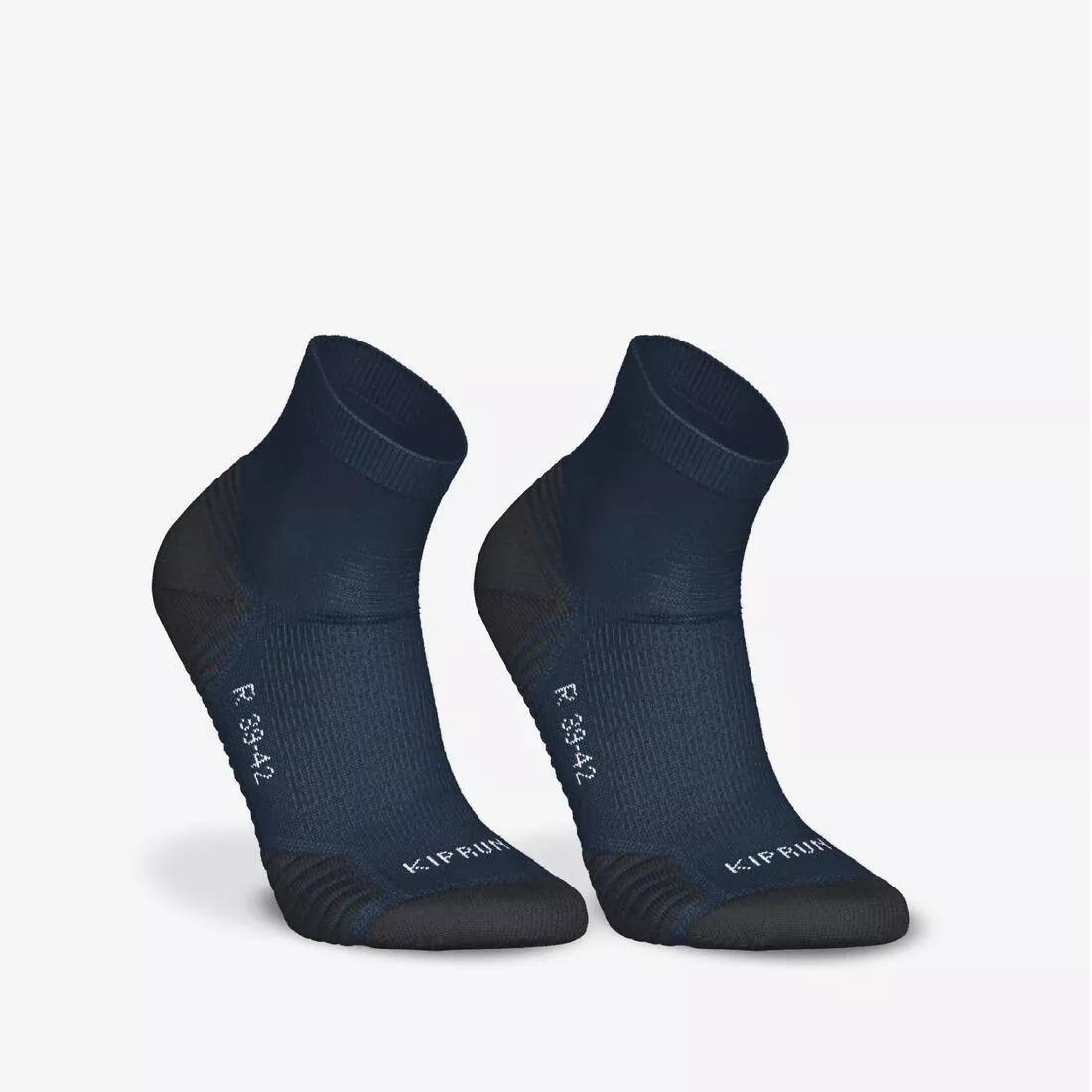 Thick Running Socks - Mid Pack of 2 Pairs - Run 500, Blue, No Color, large image number 5