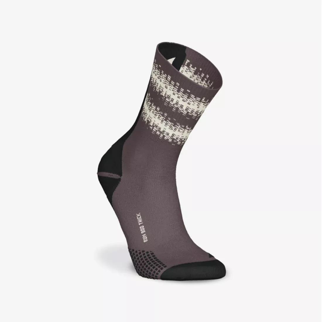 Mid-Calf Thick Running Socks - KIPRUN run900, Brown, No Color, large image number 0