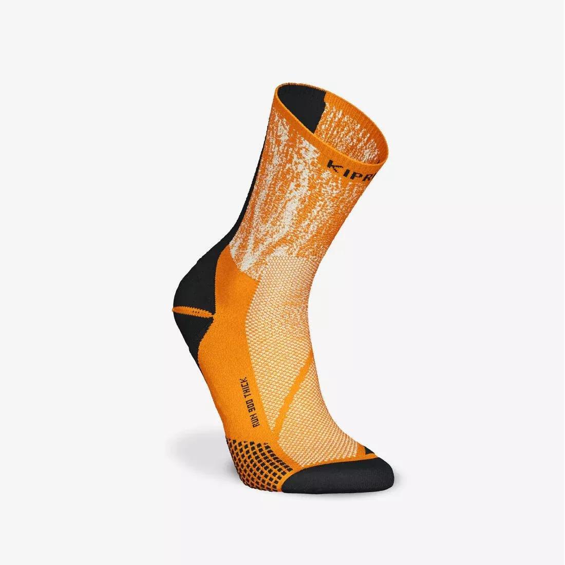Mid-Calf Thick Running Socks - KIPRUN run900, Brown, No Color, large image number 1