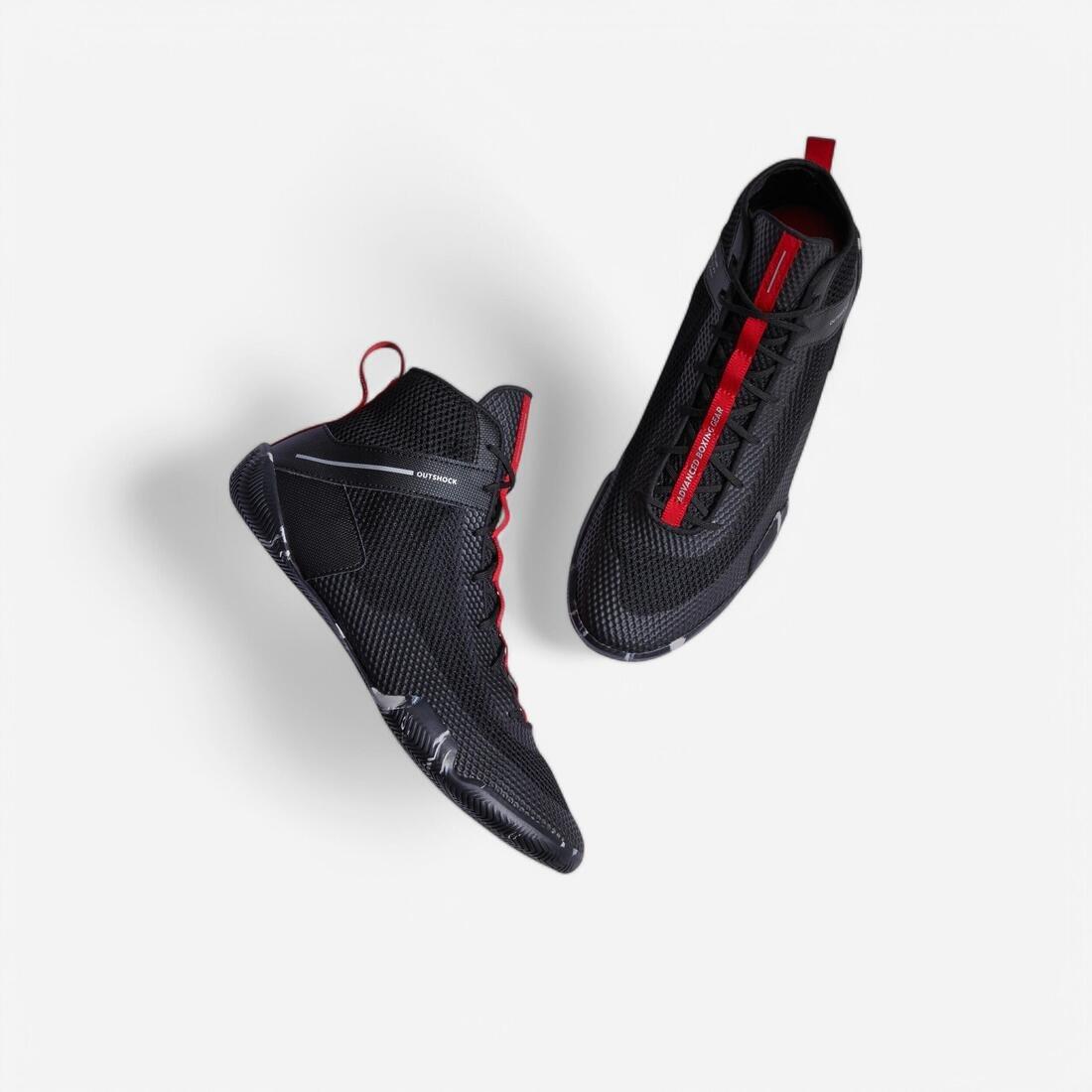 Light And Flexible Boxing Shoes - 500, Black, No Color, medium