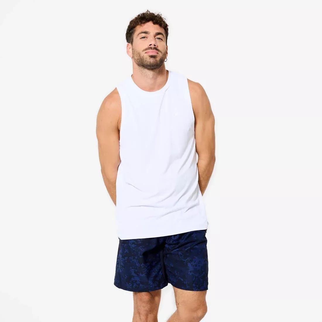 Men Crew Neck Training Tank Top, White, No Color, large image number 1