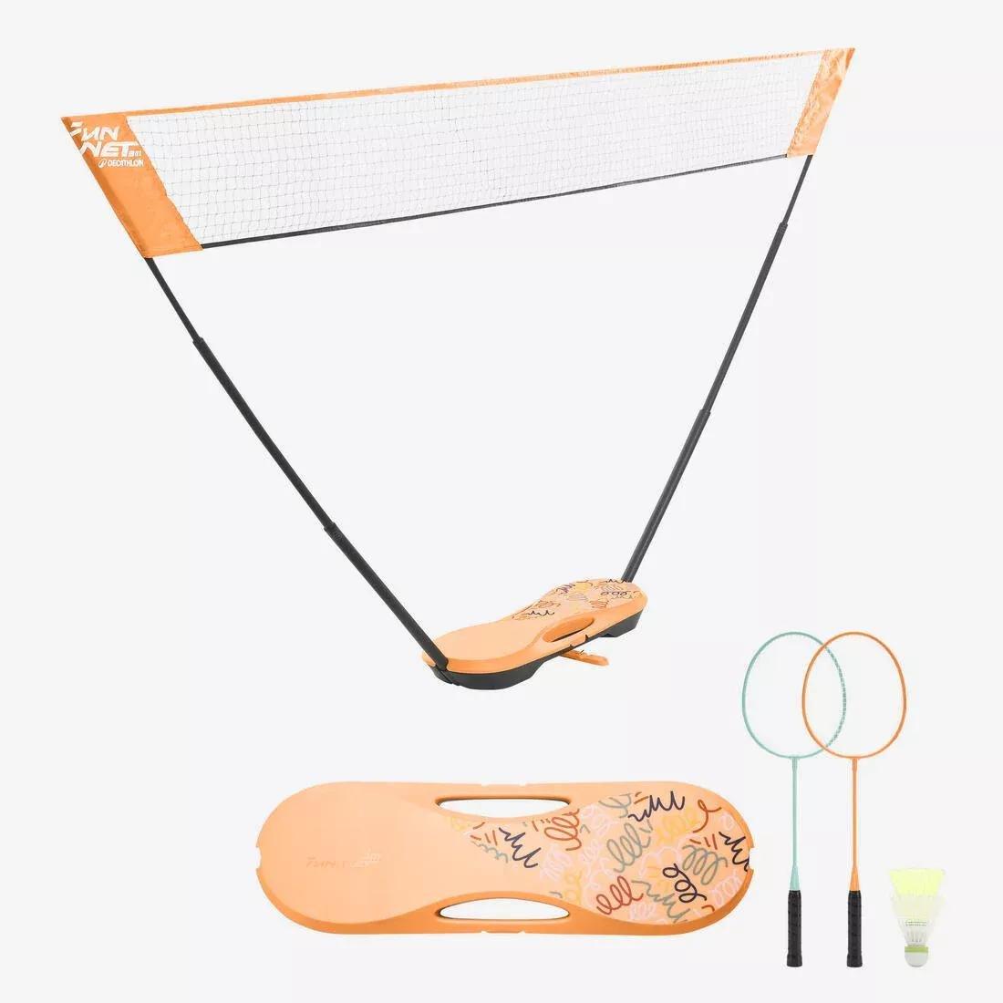 APRICOT ORANGE BADMINTON NET  Fun set 3 Meter, No Color, medium