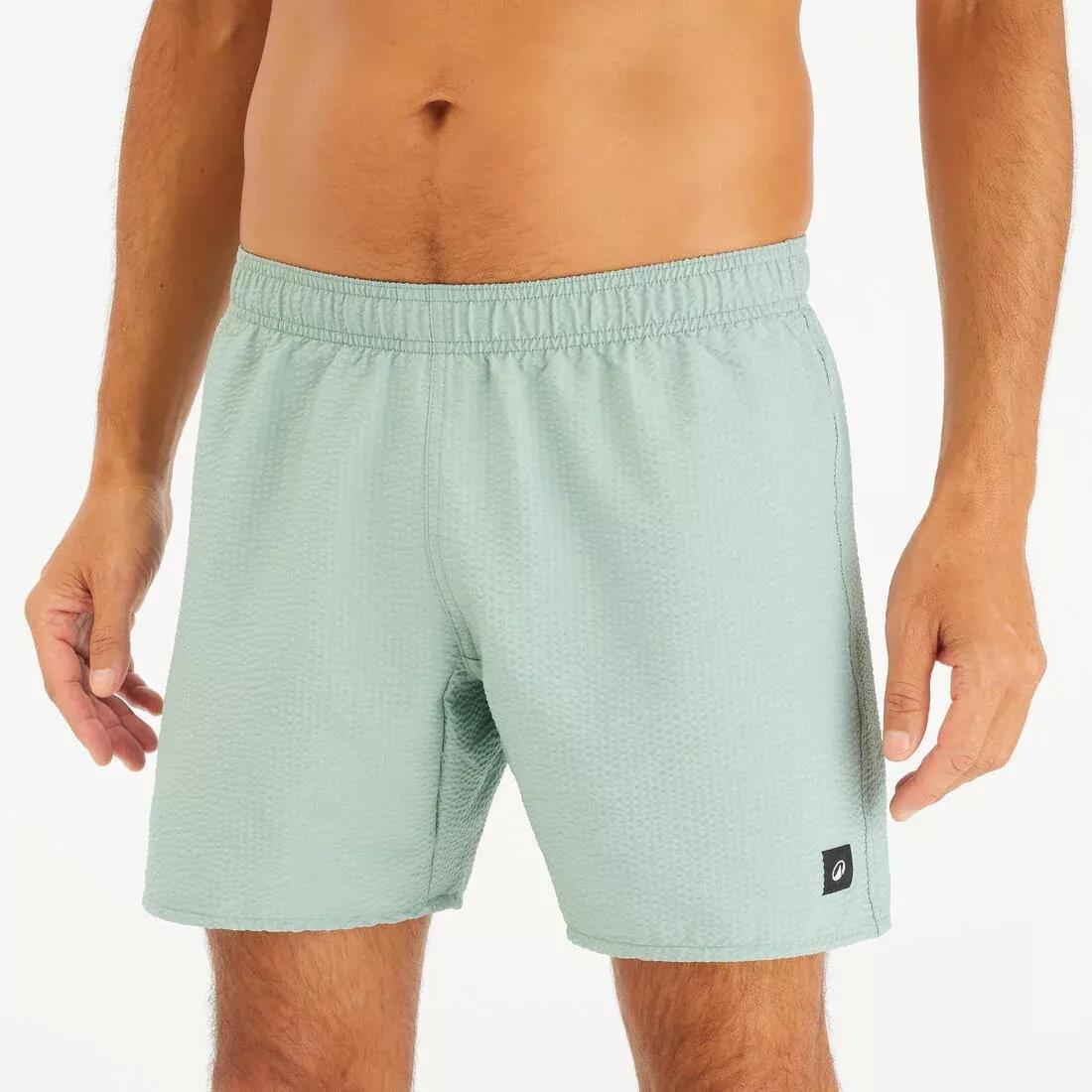 Men Swimming Shorts - 100 Textured, Green, No Color, large image number 0