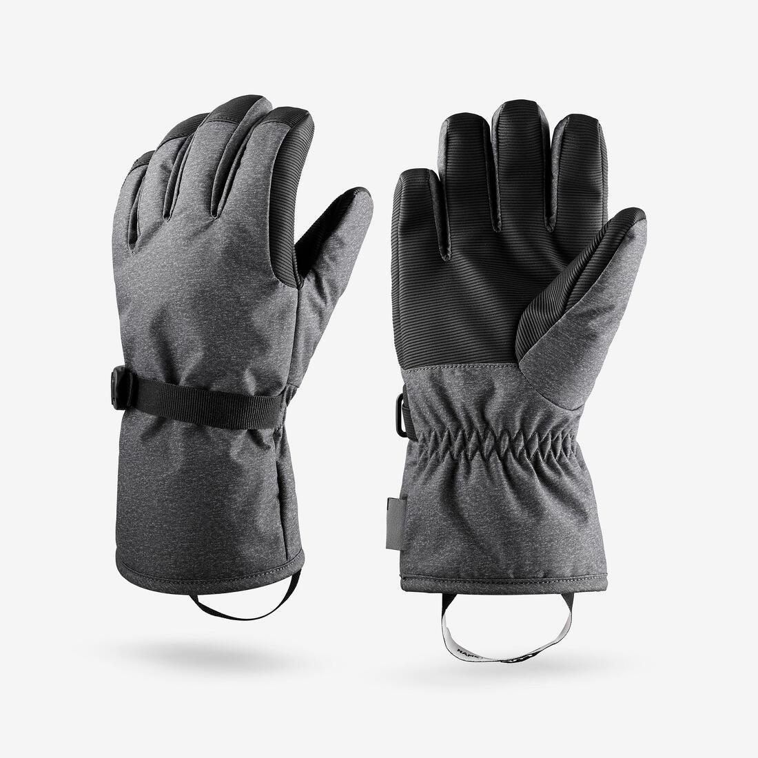 Kids Unisex skiing gloves - 6-14 years - made from 29% recycled polyester - GL 500, Black, No Color, large image number 0