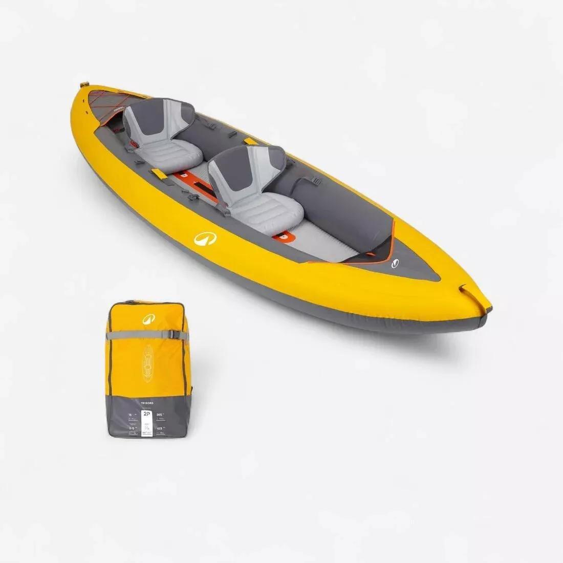 2-Person Inflatable Canoe/Kayak Tribord - 100+, Orange, No Color, medium