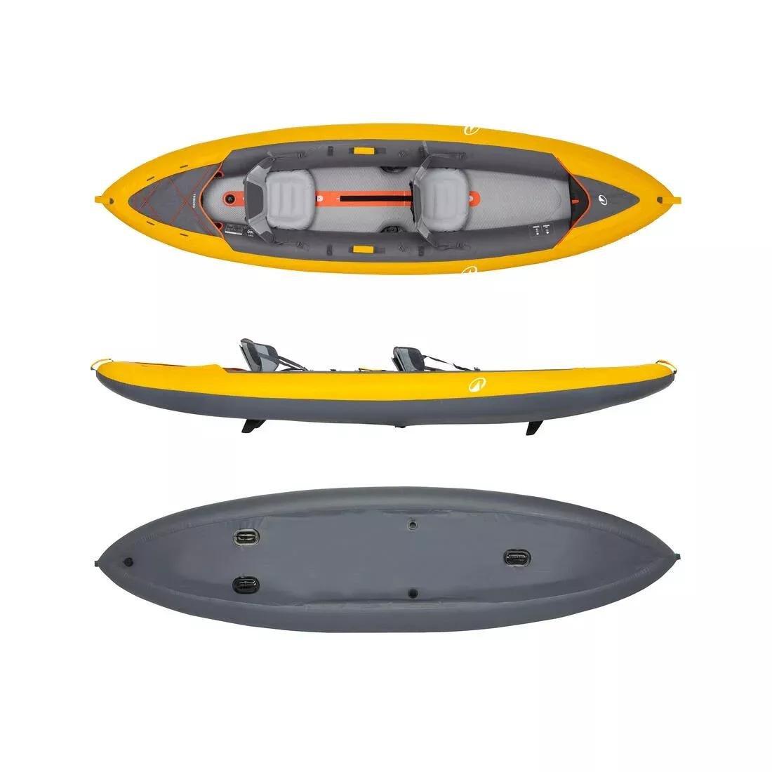 2-Person Inflatable Canoe/Kayak Tribord - 100+, Orange, No Color, medium