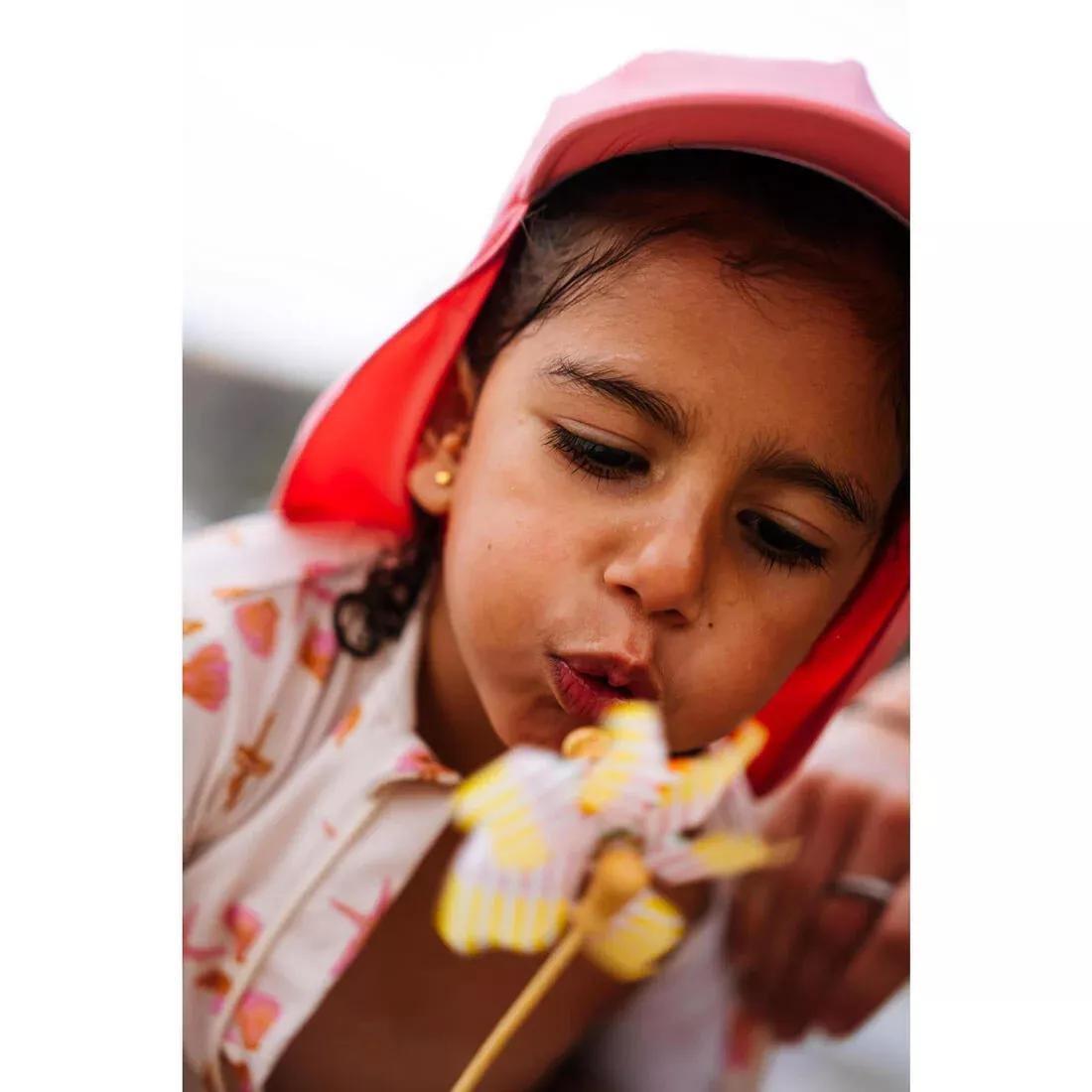 Kids Girls UV-Protection Cap, Pink, No Color, large image number 3