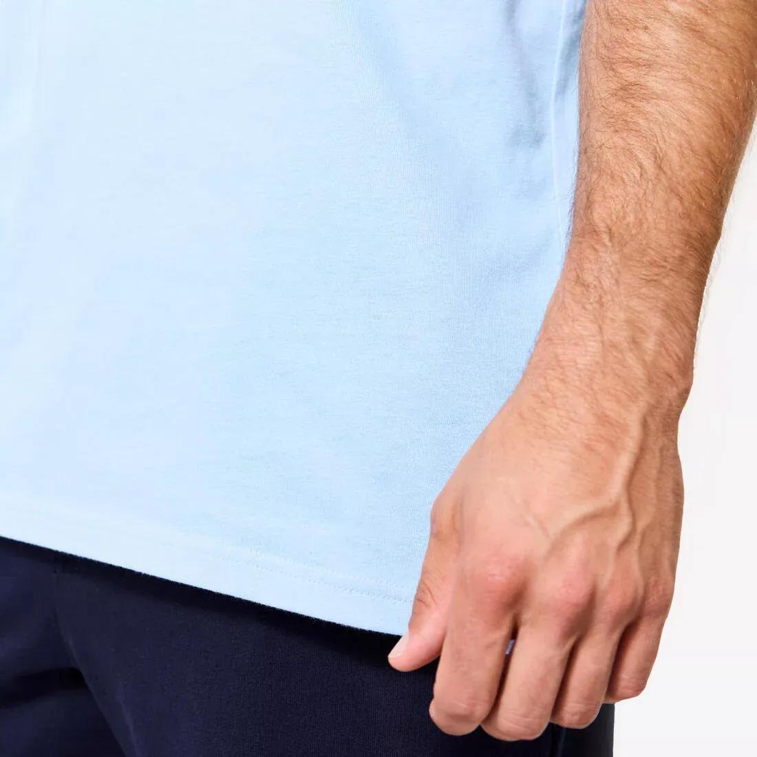 Men Short-Sleeved Crew-Neck Fitness T-Shirt, Blue, No Color, large image number 10