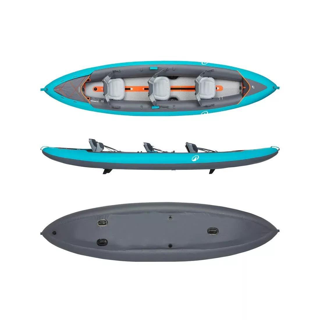 Inflatable canoe kayak 2/3 person - Tribord 100+, Blue, No Color, large image number 2