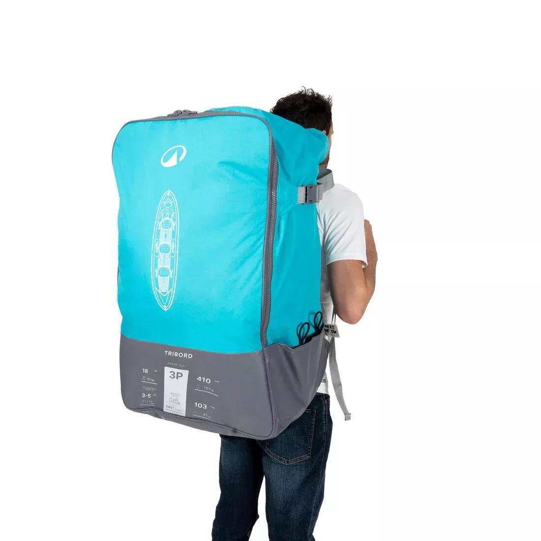 Inflatable canoe kayak 2/3 person - Tribord 100+, Blue, No Color, large image number 3