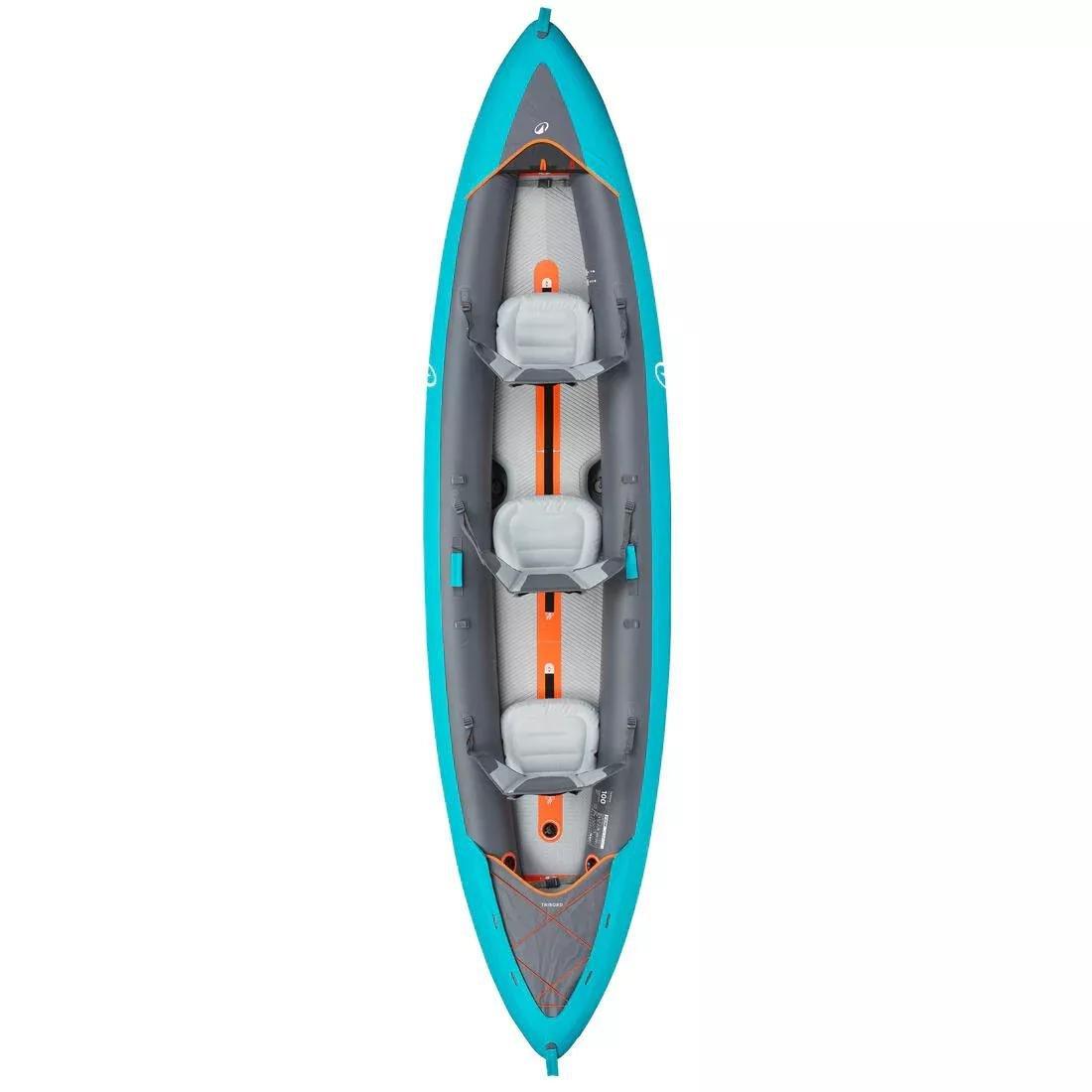 Inflatable canoe kayak 2/3 person - Tribord 100+, Blue, No Color, large image number 4